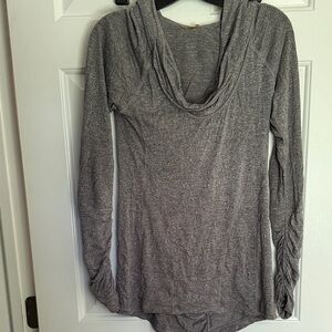 Zella Gray Cowl Neck Long Sleeve knit hoodie